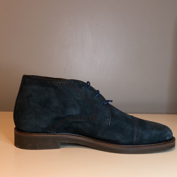 Marc Joseph New York Gold Leather Upper and Lining Blue Suede - Picture 5 of 16